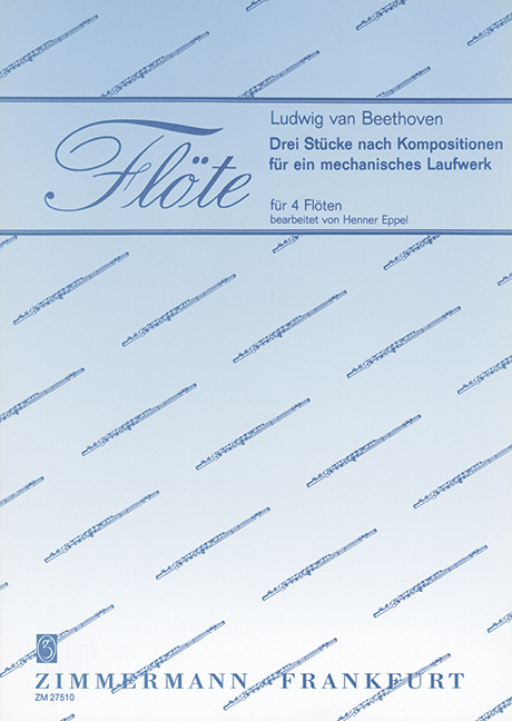 Three Pieces from Compositions for a Mechanical Clockwork, for 4 flutes, Score and parts