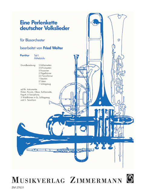 A String of Pearls of German Folk Songs Part 1, Mittelstufe, for wind band, Score