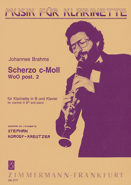 Scherzo C minor WoO posth. 2, 3rd movement of the F.A.E. Sonata, composed by Johannes Brahms, Albert Dietrich und Robert Schumann, for clarinet and piano