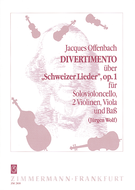 Divertimento op. 1, on ?Schweizer Lieder?, for cello, 2 violins, viola and bass, Score and parts