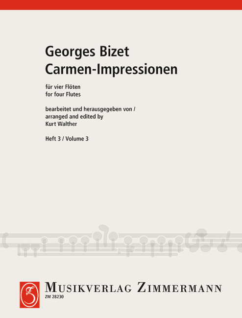 Carmen Impressions Book 3, for 4 flutes, Score and parts