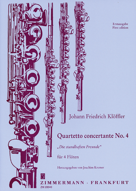Six Quartetti concertanti, Nr. 4: Die standhaften Freunde, for 4 flutes, Score and parts