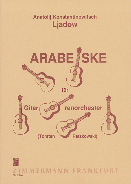 Arabesque op. 4/4, for guitars orchestra, Score and parts