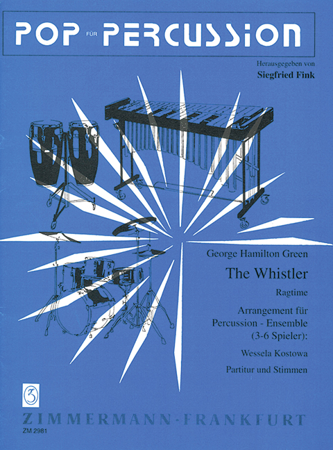 The Whistler, Ragtime, for percussion-ensemble (3-6 player), Score and parts