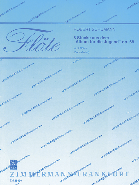 8 Pieces from the "Album for the Youth" op. 68, for 3 flutes, Score and parts