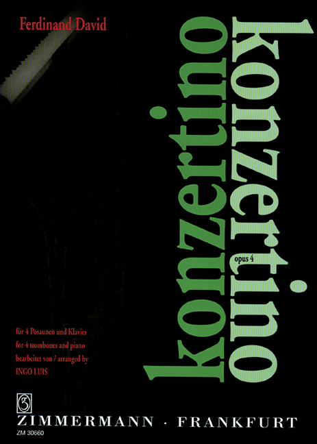 Concertino op. 4, for 4 trombones and piano, Score and parts
