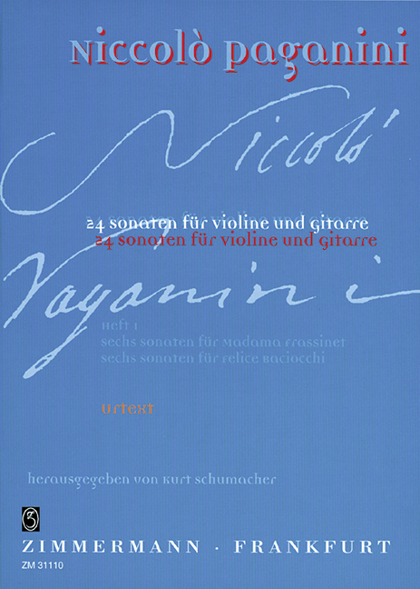 Twenty-four Sonatas Issue 1, Sechs Sonaten opera II, Sechs Sonaten opera IV, for violin and guitar