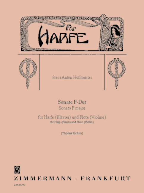 Sonata F major, for flute (violin) and harp (piano), Performing score