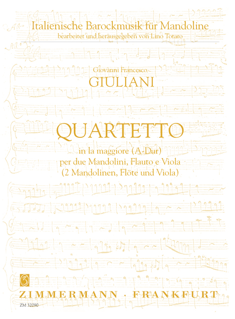 Quartetto in La maggiore, for 2 mandolines, flute and viola