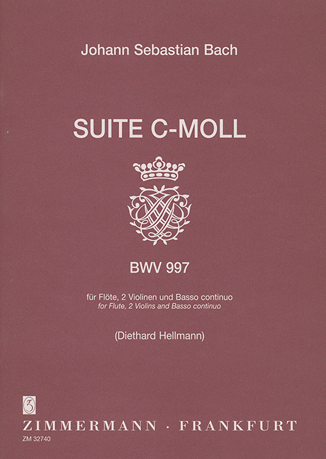 Suite C minor BWV 997, for flute, 2 violins and basso continuo (harpsichord also obl.), Score and parts