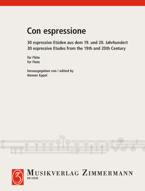 Con espressione, 30 espressive etudes from the 19th and 20th century, for flute