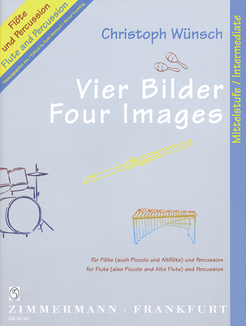 Four images, for flute (also Piccolo and alto flute) and percussion (1 player), Performing score