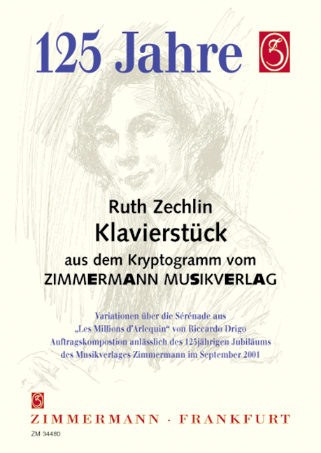 Piano Composition, from the cryptogramm of the ZIMMERMANN MUSIKVERLAG