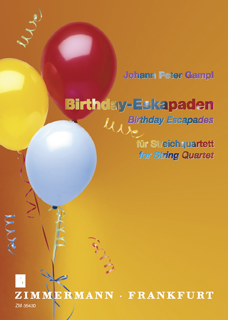 Birthday Escapades, for string quartet, Score and parts