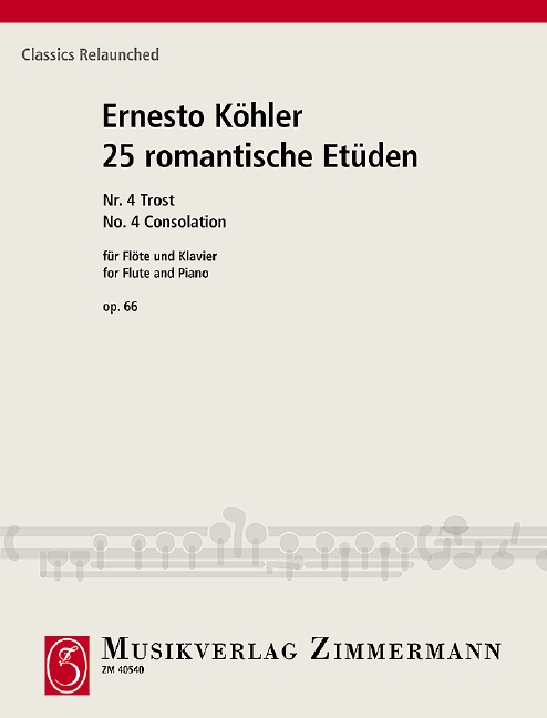 25 romantische Etüden op. 66, Nr. 4: Trost, for flute and piano