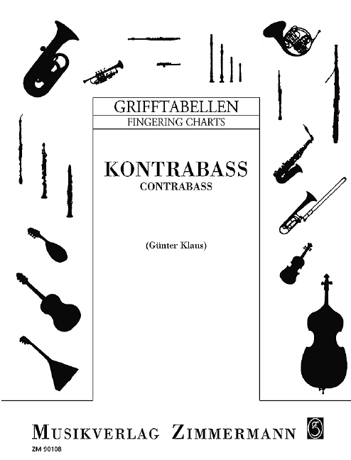 Fingering Chart for Contrabass, incl. text and photos