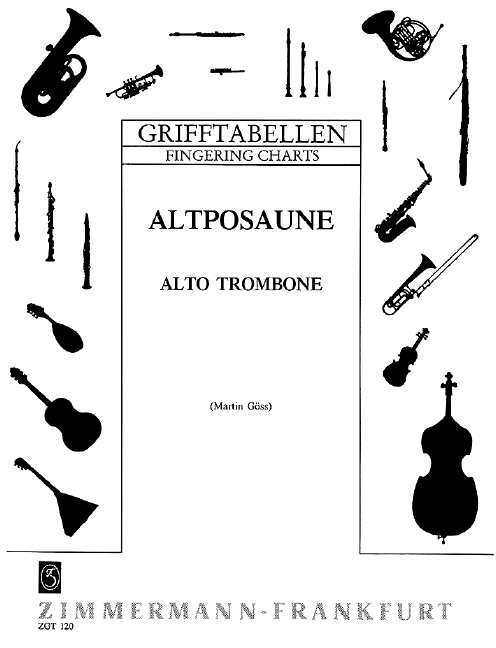 Table of Fingerings for Trombone (alto)
