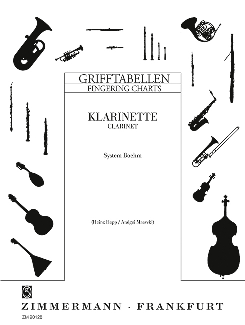Fingering Chart for Clarinet (system Boehm)