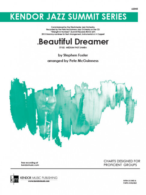 Beautiful Dreamer, Medium Fast Samba, for big band, Score and parts