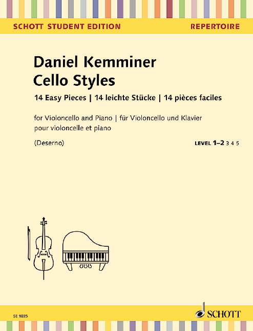 Cello Styles, 14 Easy Pieces, for violoncello and piano