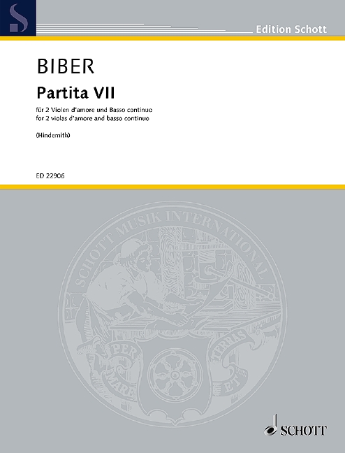 Partita VII, für 2 Violen d'amore und Basso continuo, Score and parts