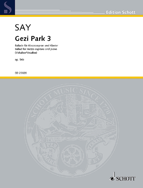 Gezi Park 3 op. 54b, Ballad - Version for mezzo-soprano and piano, Separate edition