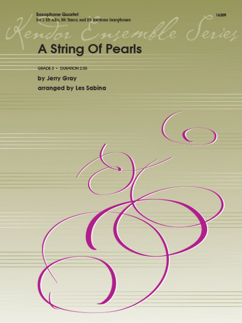 A String of Pearls, for 4 saxophones (AATBar), Score and parts