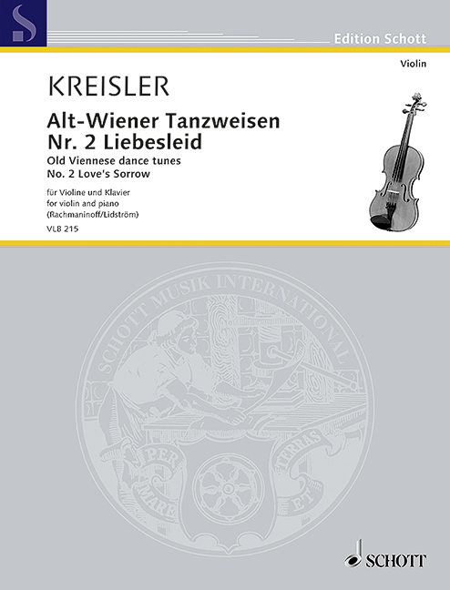 Old Viennese dance tunes, No. 2 Love's Sorrow, for violin and piano