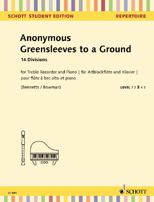 Greensleeves to a Ground, 14 Divisions, for treble recorder and piano