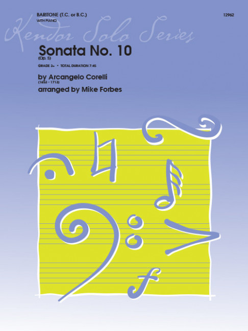 Sonata No. 10 op. 5, for baritone and piano, Score and part