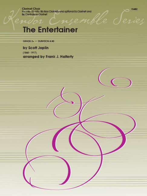The Entertainer, for clarinet choir, Score and parts