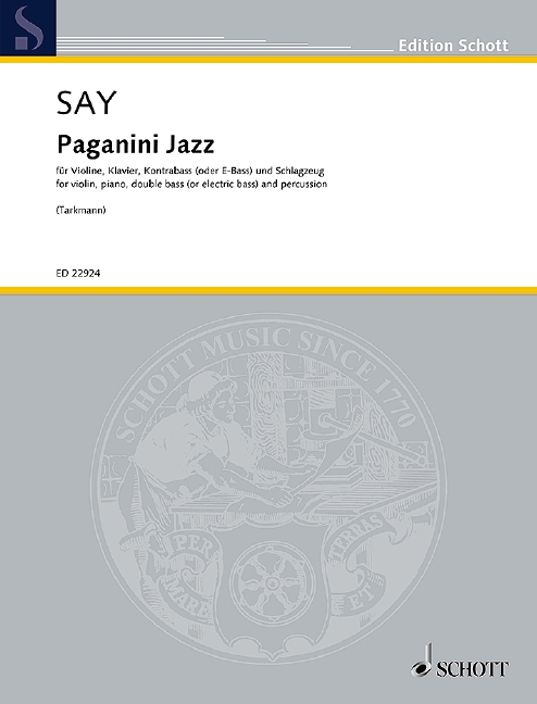 Paganini Jazz op. 5c, Variations on the Caprice No. 24 in the style of modern jazz, for violin, piano, E-bass or double bass and percussion, Score and parts