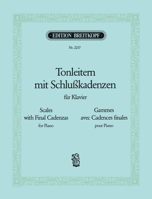 Tonleitern mit Schlusskadenzen, Klavier