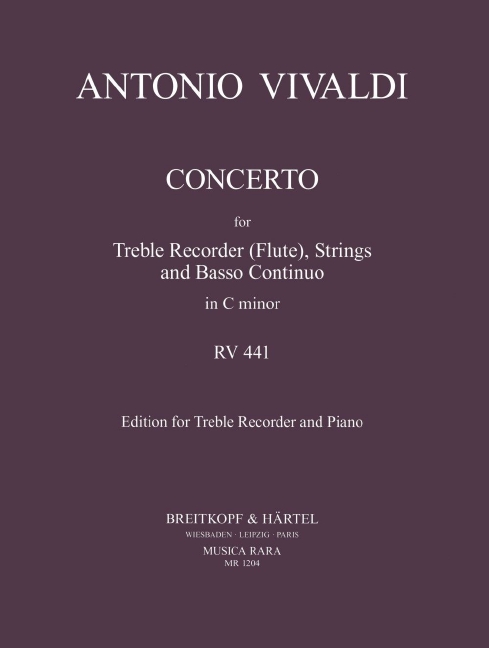 Flötenkonzert in c-moll RV 441 RV 441 Klavierauszug