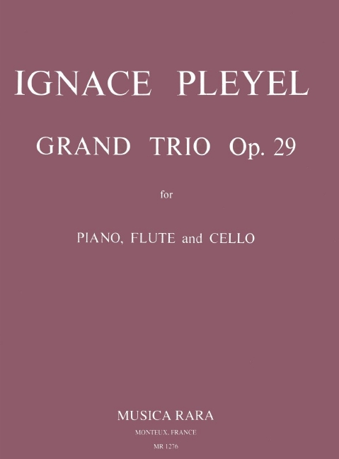 Grand Trio D major, for piano, flute and cello, op. 29 B 461, Score and parts