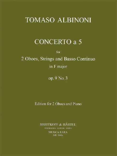 Concerto a 5 in F op. 9/3, Piano reduction