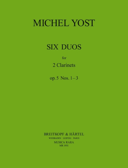6 Duos op. 5 Nr. 1-3, for 2 clarinets, Set of parts