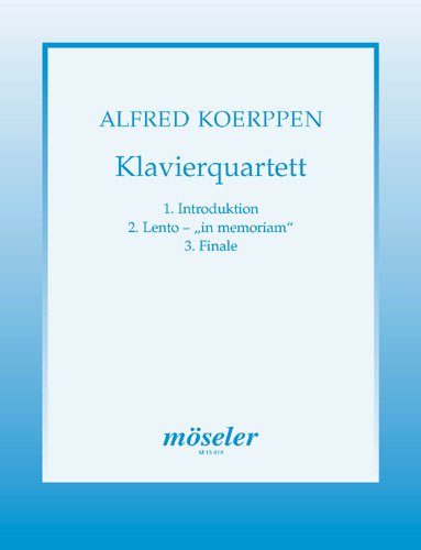 Piano quartet, for violin, viola, cello and piano, Score and parts
