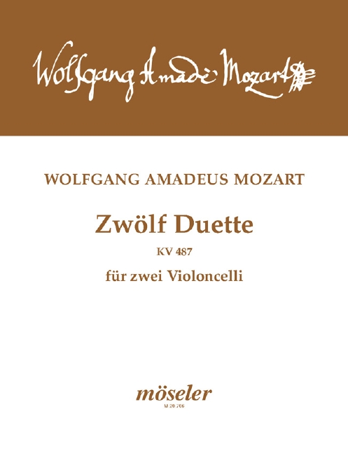 Zwölf Duette KV 487, übertragen für zwei Violoncelli, Performing score