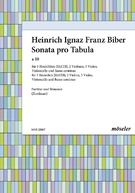 Table music for 10 C major C 112, for 5 recorders (SSATB), 2 violins, 2 violas, cello and basso continuo, Score and parts