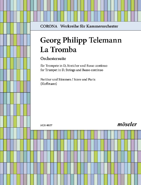 La Tromba TWV 55:D8, Concertante suite D major, for trumpet, string orchestra and basso continuo, Score and parts