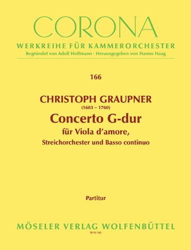 Concerto G major, for viola (viola d'amore) strings and basso continuo, Score