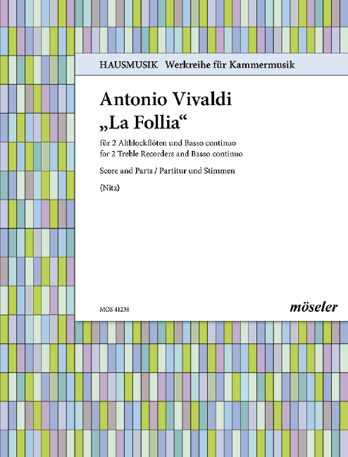 La Follia op. 1/12, Trio sonata, for 2 treble recorders and basso continuo