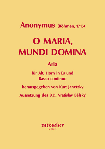 O Maria, mundi Domina, Aria, for alto, horn and basso continuo