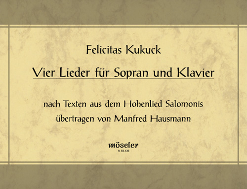 Four songs, on lyrics from the Song of Solomon, for soprano and piano