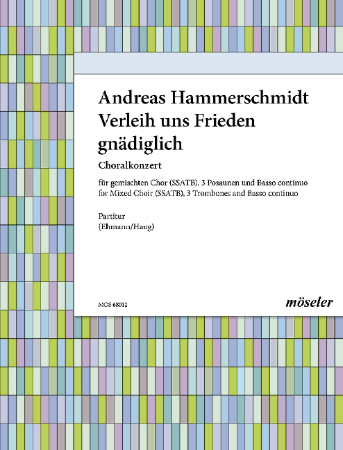 Give us peace mercifully, Choral concerto, for mixed choir (SSATB), 3 trombones and basso continuo, Score