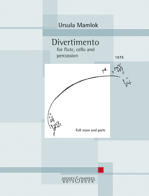 Divertimento, for flute, cello and percussion, Score and parts