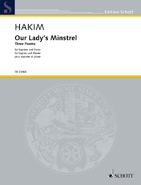 Our Lady's Minstrel, Three Poems, for soprano and piano