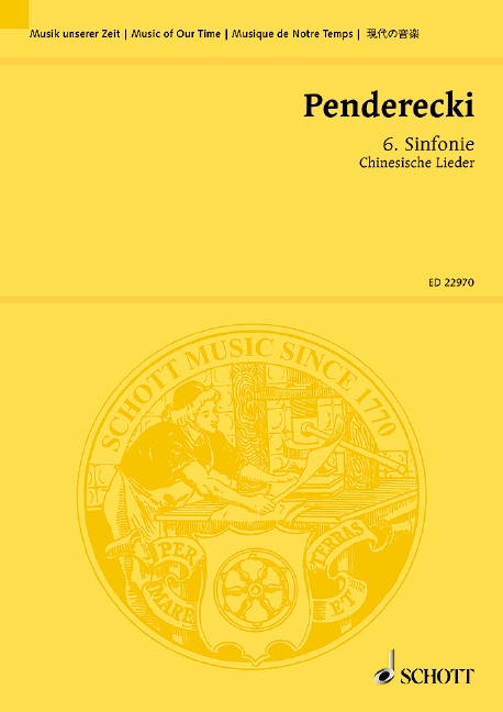 6. Sinfonie, Chinesische Lieder, for baritone and orchestra, Study score