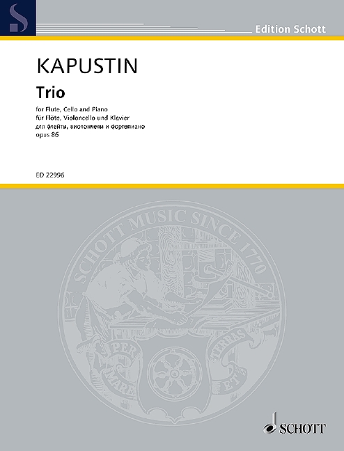 Trio op. 86, for flute, cello and piano, Score and parts
